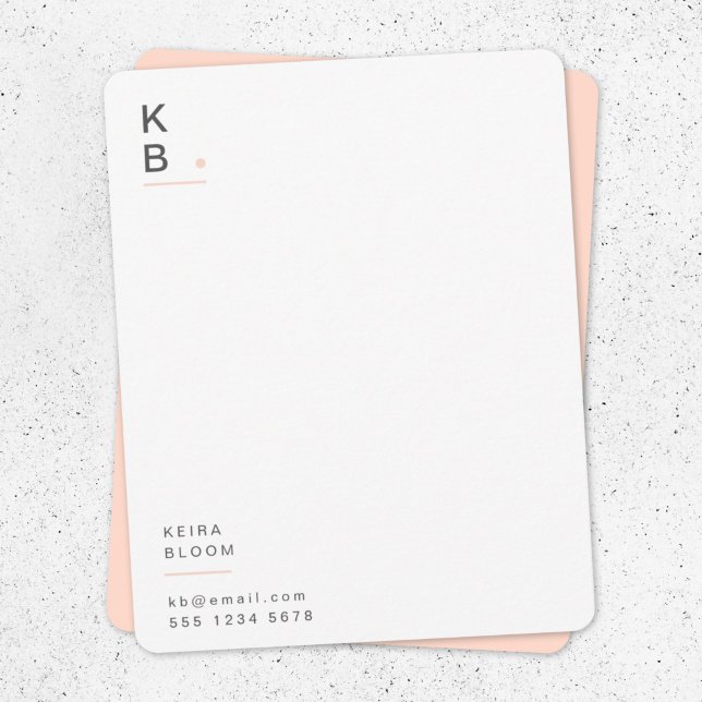 Modern Monogram Blush Pink Feminine Stylish Card (Creator Uploaded)
