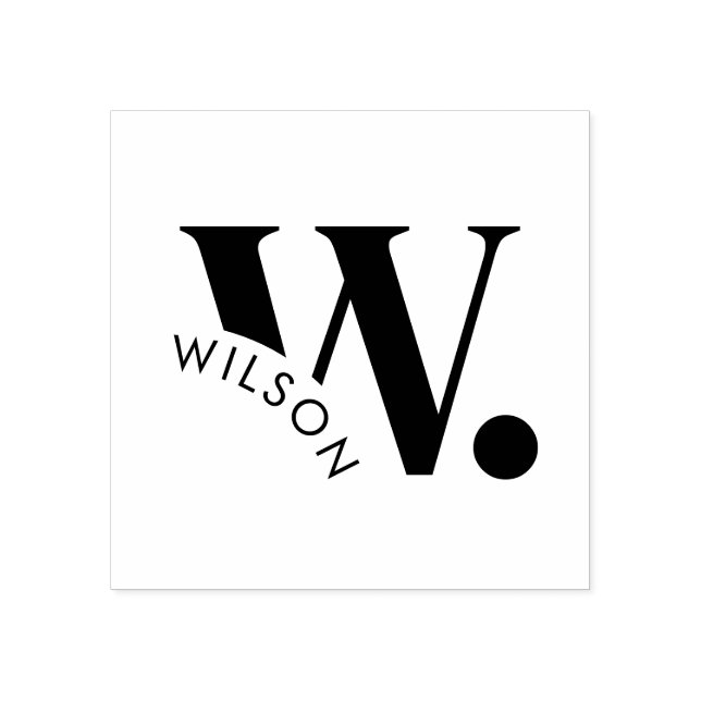 Modern Monogram | Bold Initial & Last Name Rubber Stamp (Imprint)