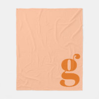 Modern Monogram Bold Initial Peach Orange Minimal