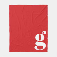 Modern Monogram Bold Initial Red Minimalist