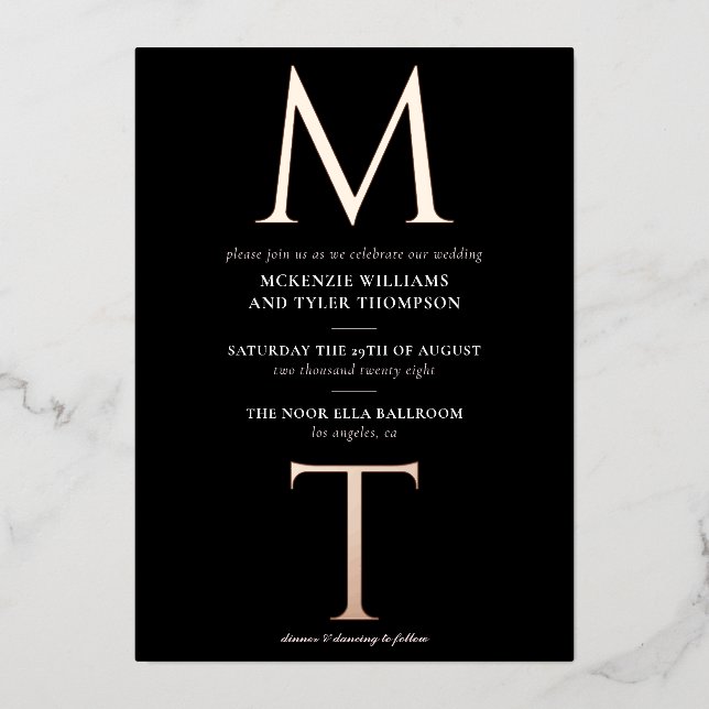 Modern Monogram Bold Initials Rose Gold (Front)