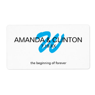 Modern Monogram | Bridal Water Bottle Favours