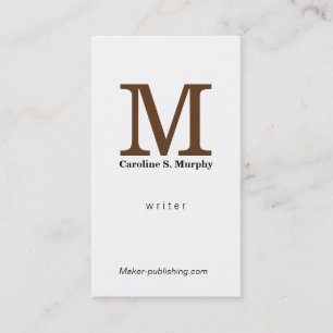 Modern Monogram (brown) Business Card
