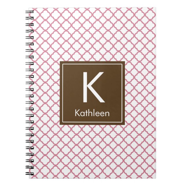 Modern Monogram (Brown/Pink) Notebook (Front)