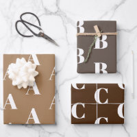 Modern monogram brown tan custom initial pattern