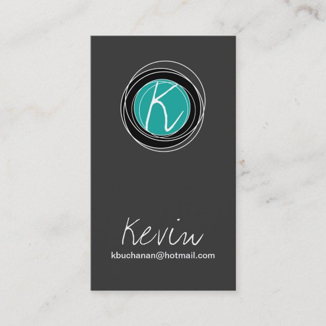Modern Monogram Business Card (Front)