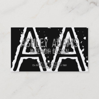 MODERN MONOGRAM BUSINESS CARD BLACK