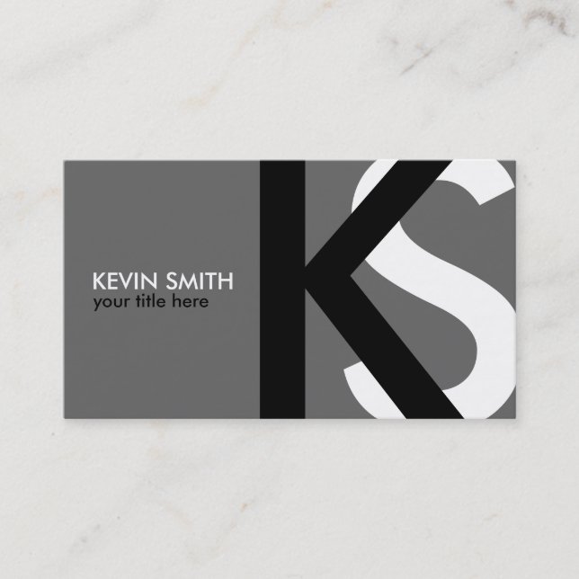 Modern Monogram Business Cards (Front)