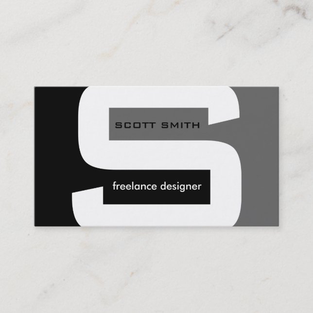 Modern Monogram Business Cards (Front)