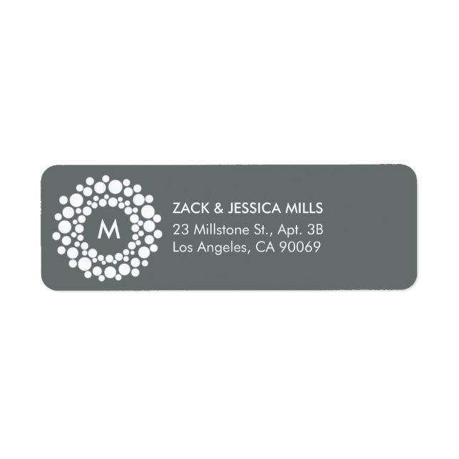 Modern Monogram Christmas Return Address Label (Front)