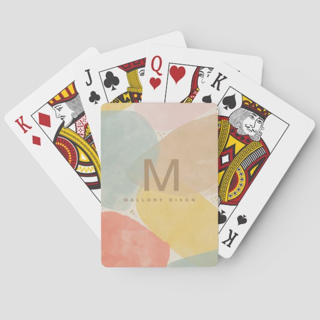 Modern Monogram Colourful Abstract  Playing Cards (Back)
