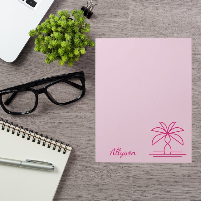 Modern Monogram Colourful Stylish Pink Notepad (Creator Uploaded)