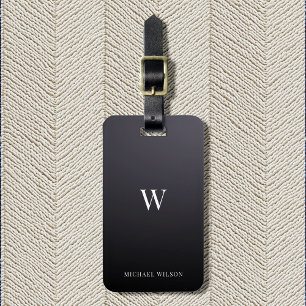 Modern Monogram Cool Minimalist Professional Luggage Tag