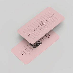 Modern Monogram Cosmetologist Aesthetician Pink Business Card