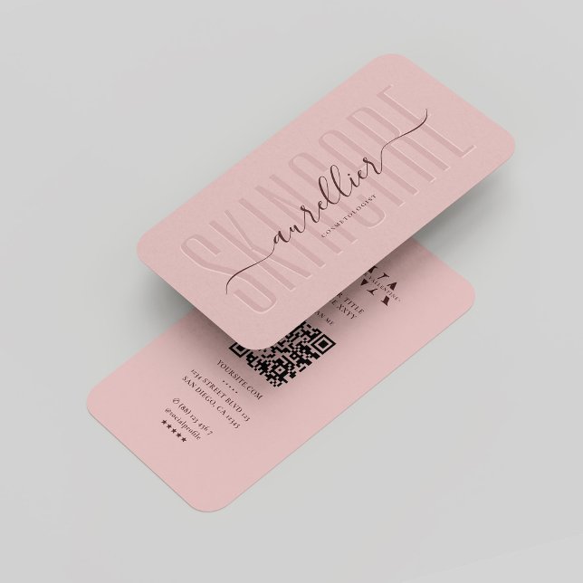 Modern Monogram Cosmetologist Aesthetician Pink  Business Card (Modern Monogram Cosmetologist Esthetician Pink Business Card
)