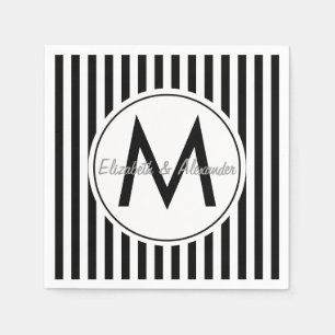 Modern Monogram Custom Striped Napkin