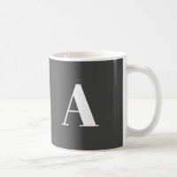 Modern monogram dark grey custom initial letter