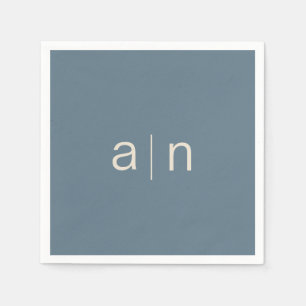 Modern Monogram Dusty Blue Napkin