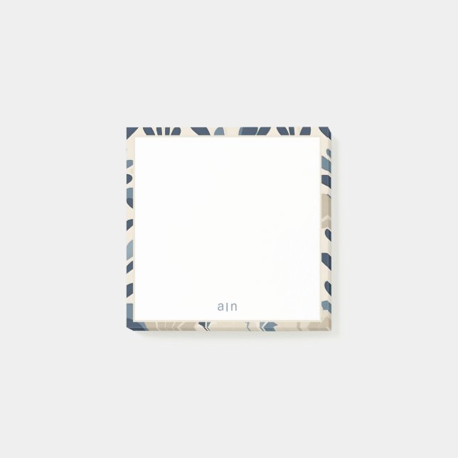 Modern Monogram Dusty Blue  Post-it Notes (Front)