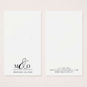 Modern Monogram Earring Jewellery Display Cards