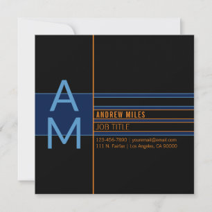 Modern Monogram & Editable Shapes & Colours Card