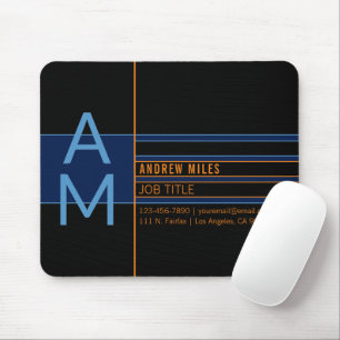Modern Monogram & Editable Shapes & Colours Mouse Pad