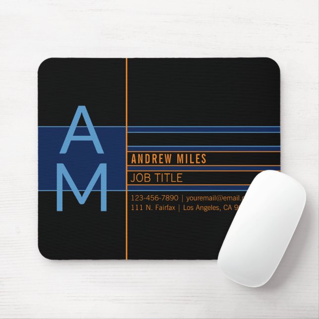 Modern Monogram & Editable Shapes & Colours Mouse Pad (With Mouse)