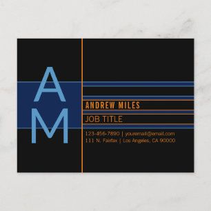 Modern Monogram & Editable Shapes & Colours Postcard