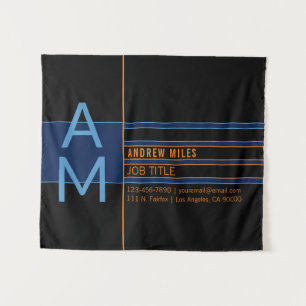 Modern Monogram & Editable Shapes & Colours Tapestry