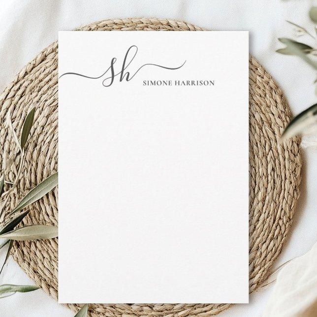 Modern Monogram Elegant Calligraphy Personalised Card (Creator Uploaded)