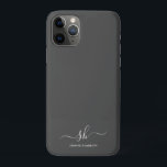 Modern Monogram Elegant Calligraphy Personalised iPhone 11 Pro Case<br><div class="desc">Modern personal monogram iphone case with trendy script calligraphy and minimalist typography design. This is the ivory / charcoal grey version.</div>