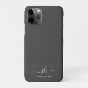 Modern Monogram Elegant Calligraphy Personalised iPhone 11 Pro Case