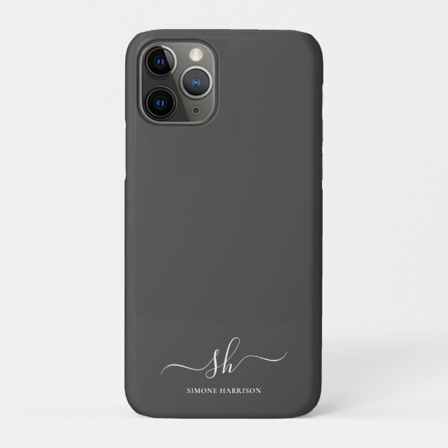 Modern Monogram Elegant Calligraphy Personalised Case-Mate iPhone Case (Back)