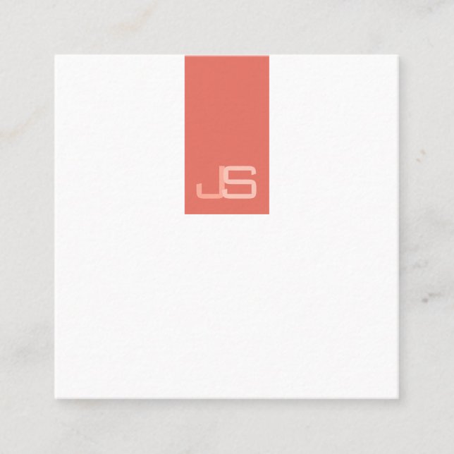 Modern Monogram Elegant Designed Template Square Business Card (Front)