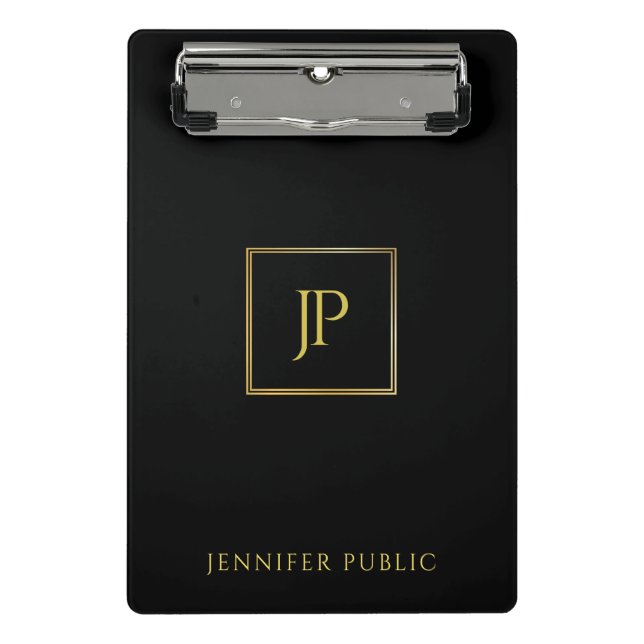 Modern Monogram Elegant Minimalist Design Trendy Mini Clipboard (Front)