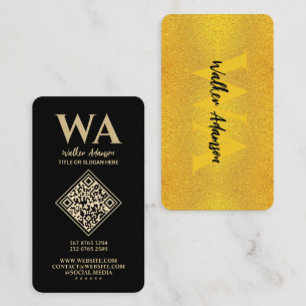 Modern Monogram   Elegant Professional Faux Gold Business Card