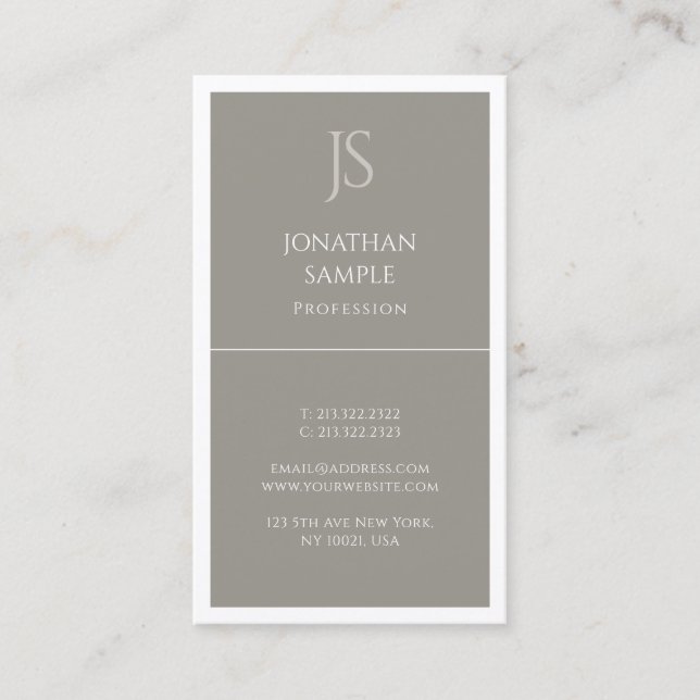 Modern Monogram Elegant Simple Trendy Template Business Card (Front)