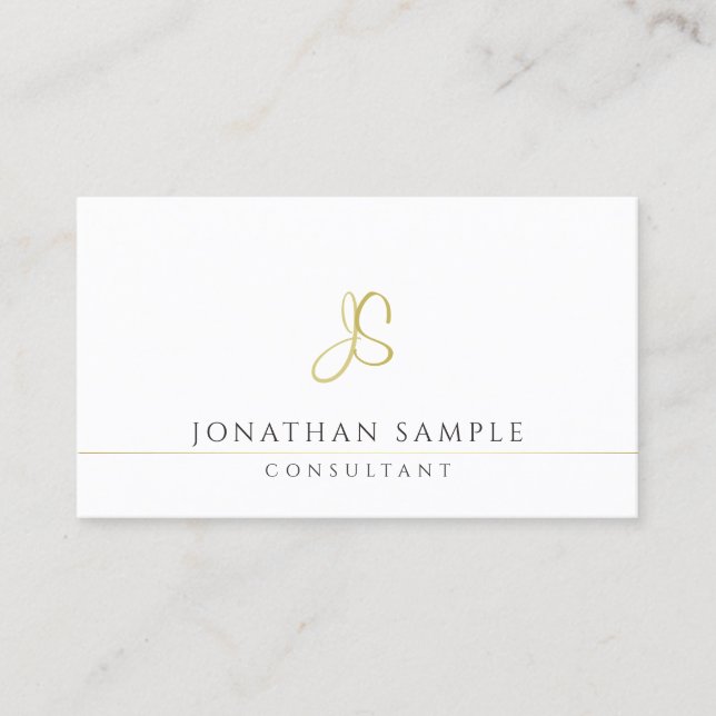 Modern Monogram Elegant Template Consultant Business Card (Front)