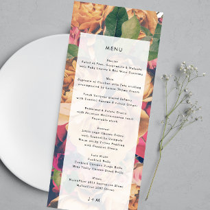 Modern Monogram Floral Boho Wedding Menu