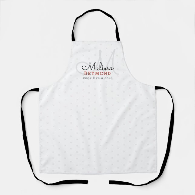 Modern Monogram for a Chef cuisine Apron (Front)