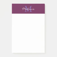 Modern Monogram Fuchsia Pink and Lavender
