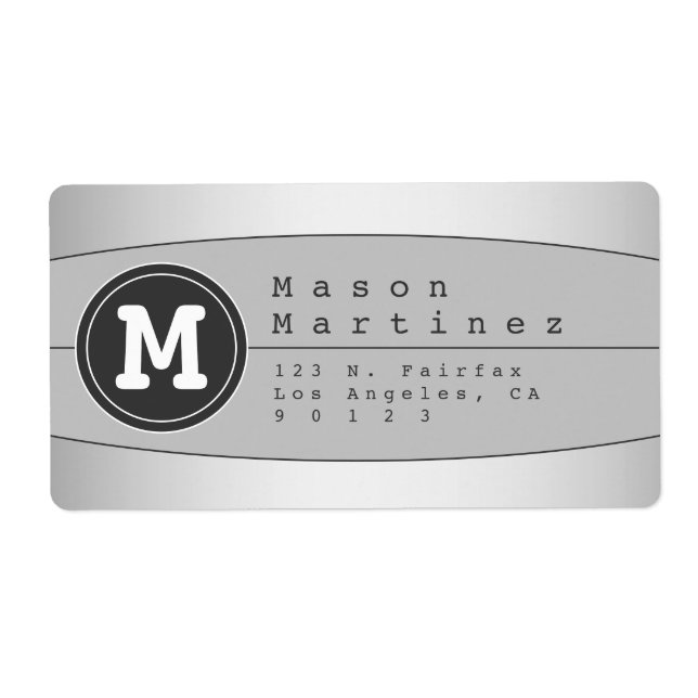 Modern Monogram Geometric Design Return Address (Front)