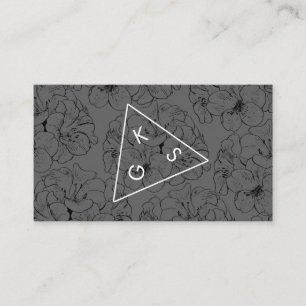 Modern Monogram Geometric Floral Pattern Business Card