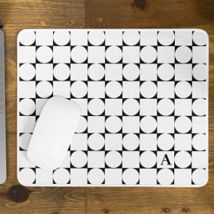 Modern Monogram Geometric Trendy Mouse Pad