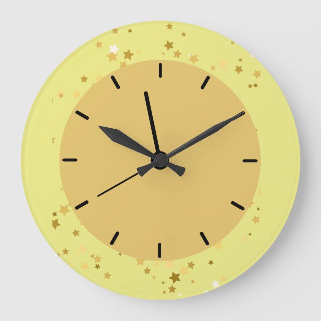   Modern  Monogram Gold Star  Acrylic  Wall Clock (Front)