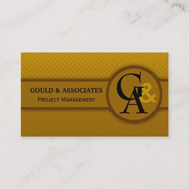 Modern Monogram Golden Brown  Business Cards (Front)