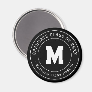 Modern Monogram Graduate Class of 20XX Custom Magnet
