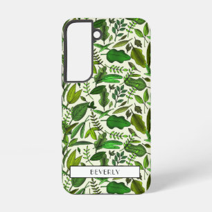 Modern Monogram Green Botanical Samsung Galaxy Case