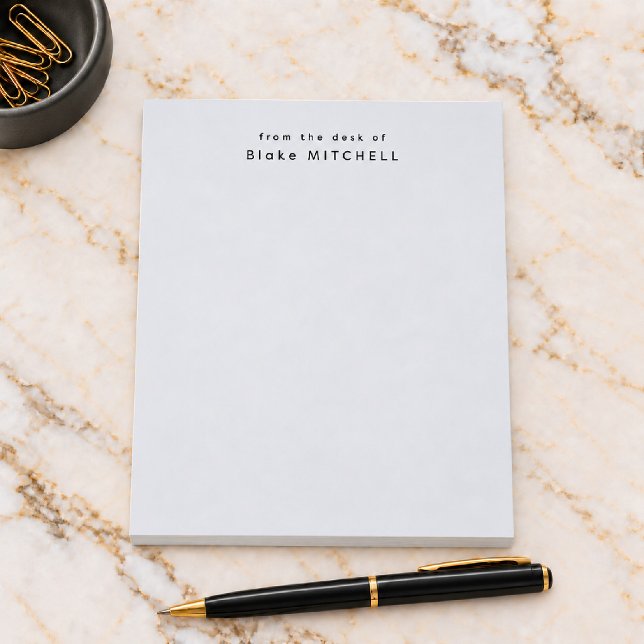 Modern Monogram Grey From The Desk of Stationery Notepad (Creator Uploaded)