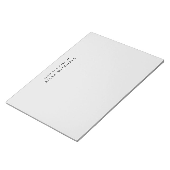 Modern Monogram Grey Stationery Simple Notepad (Angled)